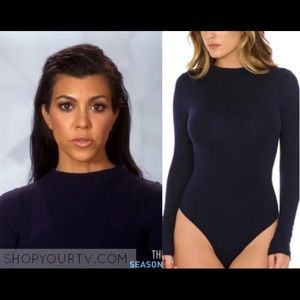 NAKED WARDROBE Navy Blue Bodysuit